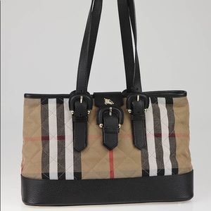 BURBERRY Nova-Check Quilted Fabric Tote Bag